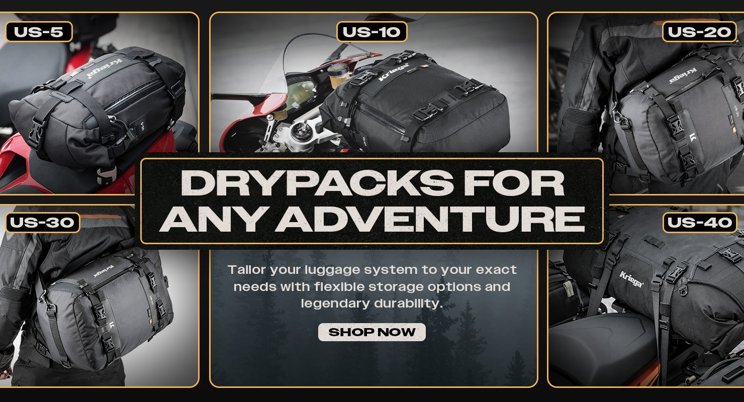 The various sizes of the Kriega US-Drypacks